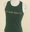 Ladies Armani Black Sleeveless Cotton Top with Diamonte Logo