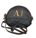 Armani Ladies Armani Denim and Brown Small Handbag