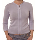 Armani Ladies Armani Lavender Full Zip Cotton Sweater.