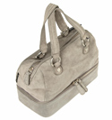 Armani Ladies Armani Light Grey Suede Handbag