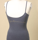 Armani Ladies Armani Navy Thin Strap T-Shirt with Gold Georgio Armani Signature