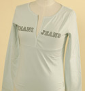 Ladies Armani Pale Green V-Neck Long Sleeve Fitted Top