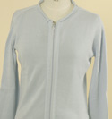 Armani Ladies Armani Powder Blue Full Zip Lightweight Cotton Sweater