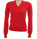 Armani Ladies Armani Red V-Neck Sweater