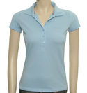 Armani Ladies Armani Sky Blue Pique Polo Shirt