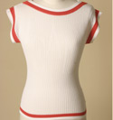 Armani Ladies Armani White & Red Cotton Viscose Mix Vest Top