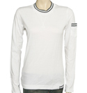 Armani Ladies Armani White and Grey EA7 Long Sleeve Cotton T-Shirt