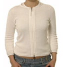 Ladies Armani White Full Zip Cotton Sweater.