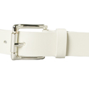 Armani Ladies Armani White Leather Buckle Belt