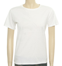 Armani Ladies Armani White Short Sleeved Cotton Mix T-Shirt.