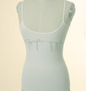 Ladies Armani White Thin Strap Top with Silver Beaded Signature