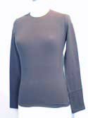 Ladies Blue Cotton Mix Long Sleeved T-Shirt