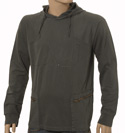 Armani Lead Grey Hooded Lightweight Cotton Sweatshirt