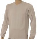 Armani Light Beige V Neck Soft Wool Sweater