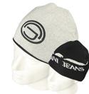 Armani Light Grey / Black Reversible Beanie Hat