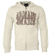 Armani Light Grey Full Zip Hooded Sweatshirt