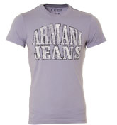 Armani Lilac T-Shirt with Printed Design