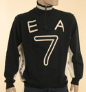 Armani Mens Armani EA7 Dark Grey & Black 1/4 Zip High Neck Sweatshirt