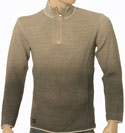 Armani Mens Armani Hemp & Wool Two Tone 1/4 Zip Sweater