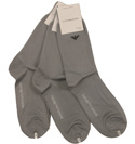 Mens Armani Light Grey Cotton Mix Socks (3 Pack)