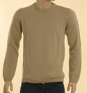 Armani Mens Biscuit Beige Round Neck Wool Sweater