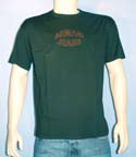 Armani Mens Black Round Neck Cotton T-Shirt With Red Armani Logo
