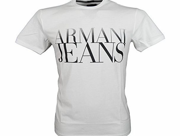 Armani Mens Designer Crew Neck Cotton T-Shirt in White, Black or Blue