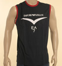 Armani Mens EA7 Navy & Red Sleeveless Cotton T-Shirt