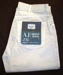 Mens Ecru Cotton & Linen Mix Zip Fly Jeans (J31)