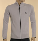 Armani Mens Light Blue & Navy Full Zip Wool Sweater