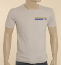 Armani Mens Light Grey with Orange & Navy Logo Short Sleeve T-Shirt