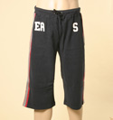 Armani Mens Navy 3/4 Length Jogging Pants with Red & Light Grey Piping