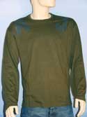 Armani Mens Olive Lightweight Cotton Long Sleeve T-Shirt