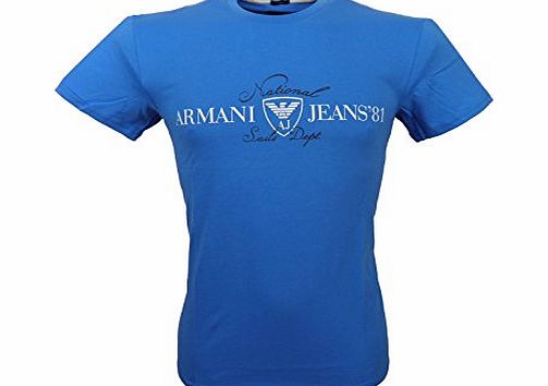 Armani Mens Slim Fitted T-Shirt In Electric Blue