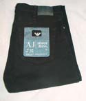 Mens Solid Black Regular Leg Zip Fly Jeans (J31)