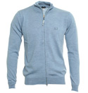 Armani Mid Blue Full Zip Sweater