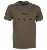 Mid Brown T-Shirt with Large Printed Logo