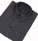 Armani Navy & Light Blue Small Check Long Sleeve Shirt