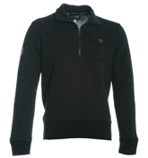 Armani Navy 1/4 Zip Fastening Sweatshirt