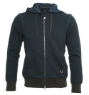 Armani Navy and Black Dog Tooth Full Zip Hooded