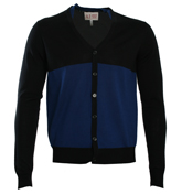 Armani Navy and Blue Buttoned Cardigan