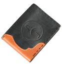 Armani Navy and Brown Leather Wallet