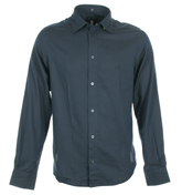 Armani Navy and Grey Stripe Long Sleeve Shirt