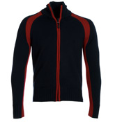 Navy and Red Full Zip Sweater