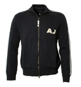 Armani Navy and White Full Zip Sweatshirt