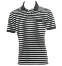 Armani Navy and White Stripe Polo Shirt