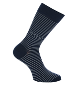 Armani Navy and White Stripe Socks (1 Pair)