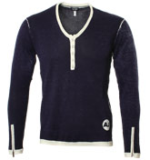 Armani Navy and White Sweater