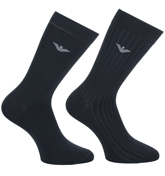Armani Navy Ankle Socks (2 Pair Pack)