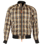 Armani Navy Check Bomber Jacket